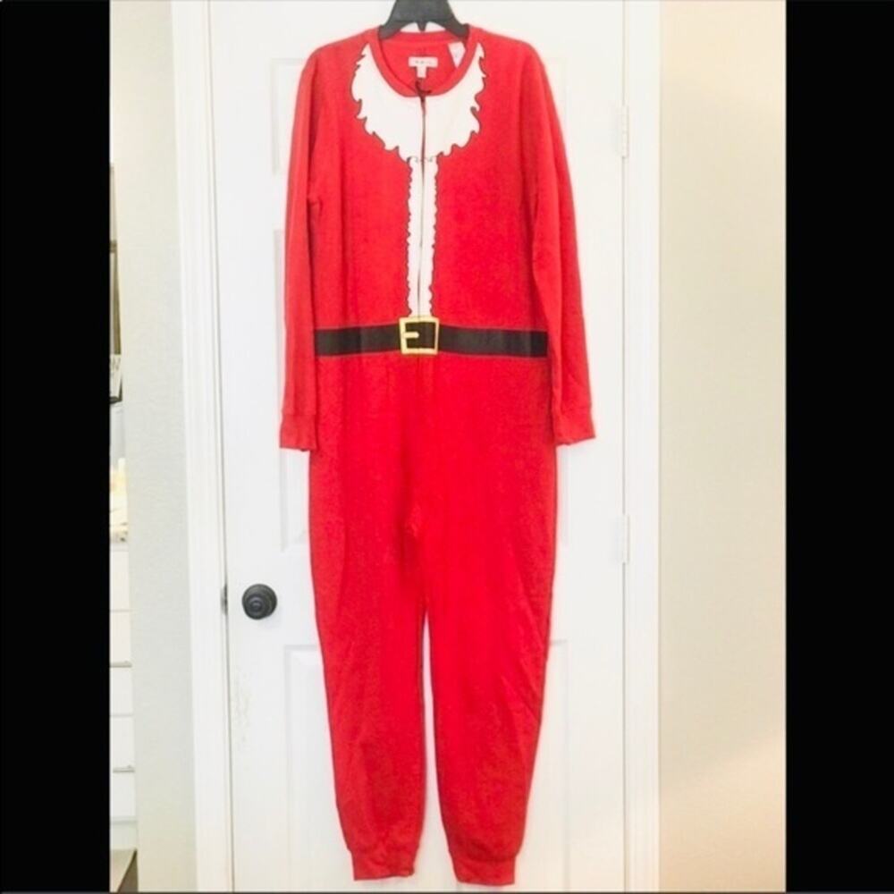 The Rail Santa Claus Unisex Fleece Union Suit Onesie Pajamas. M